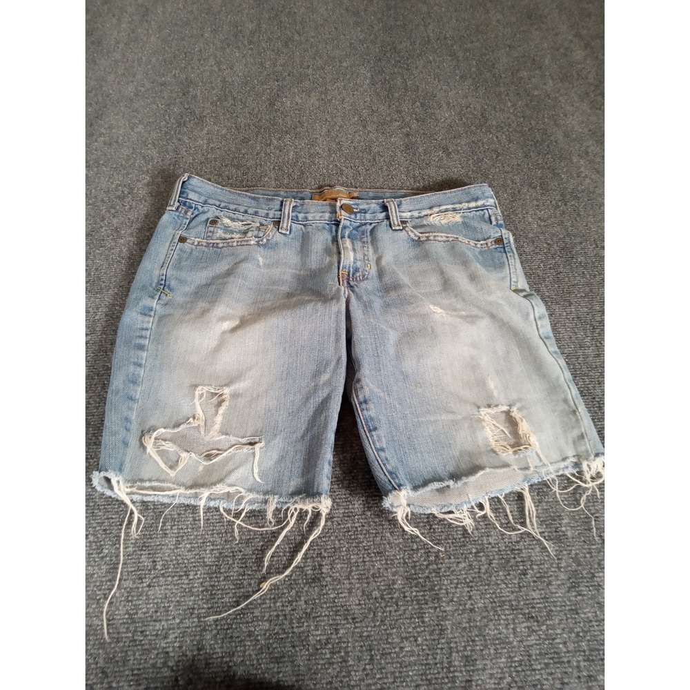 Abercrombie Fitch Relaxed Cutoff Shorts Jeans Womens SZ 8R High Rise Distressed